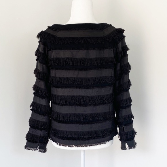 Elizabeth and James Wool Fringe-Trimmed Jacket Sm - Picture 4 of 6